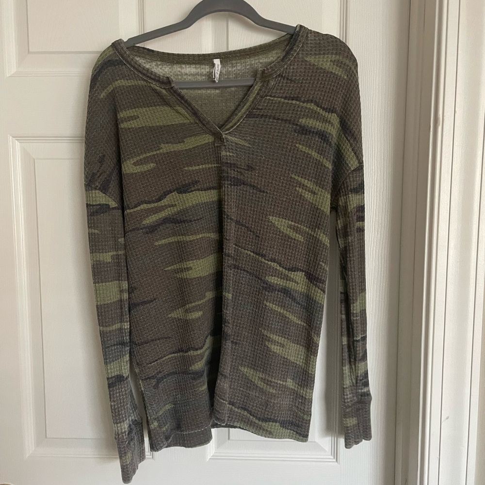 Z Supply Camo Waffle Shirt